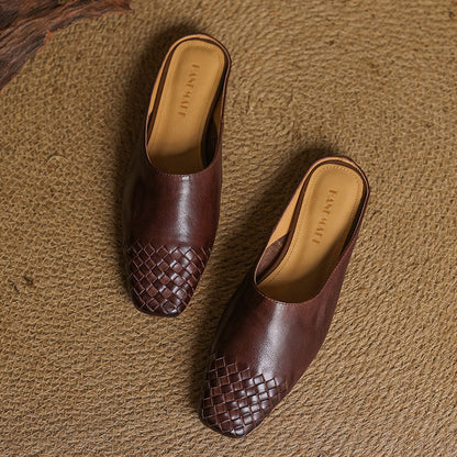 Mila Leather Slip-On Mules