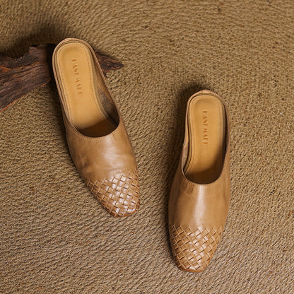 Mila Leather Slip-On Mules