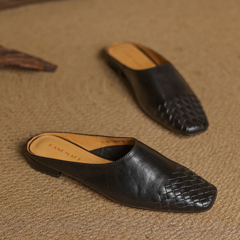 Mila Leather Slip-On Mules