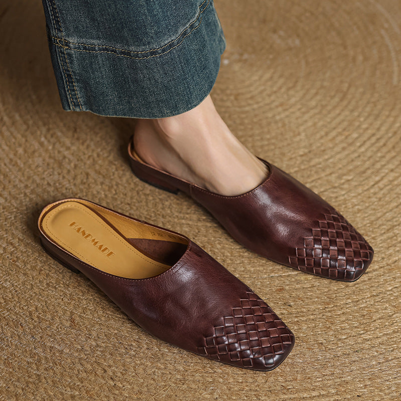 Mila Leather Slip-On Mules