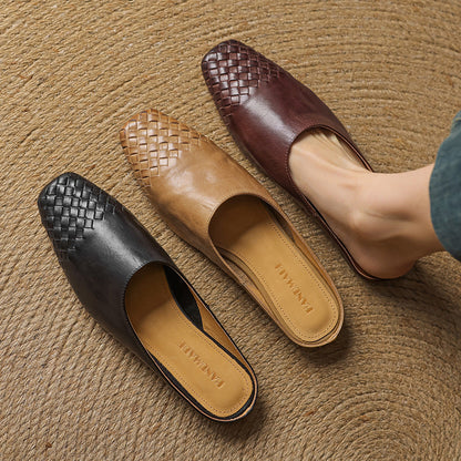 Mila Leather Slip-On Mules