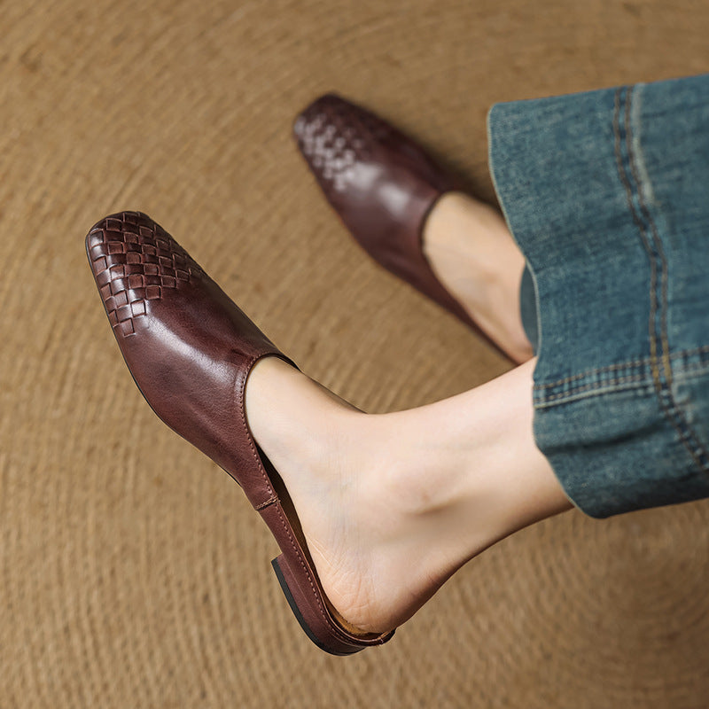 Mila Leather Slip-On Mules