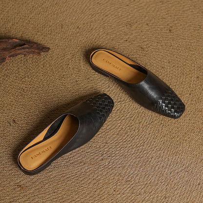Mila Leather Slip-On Mules