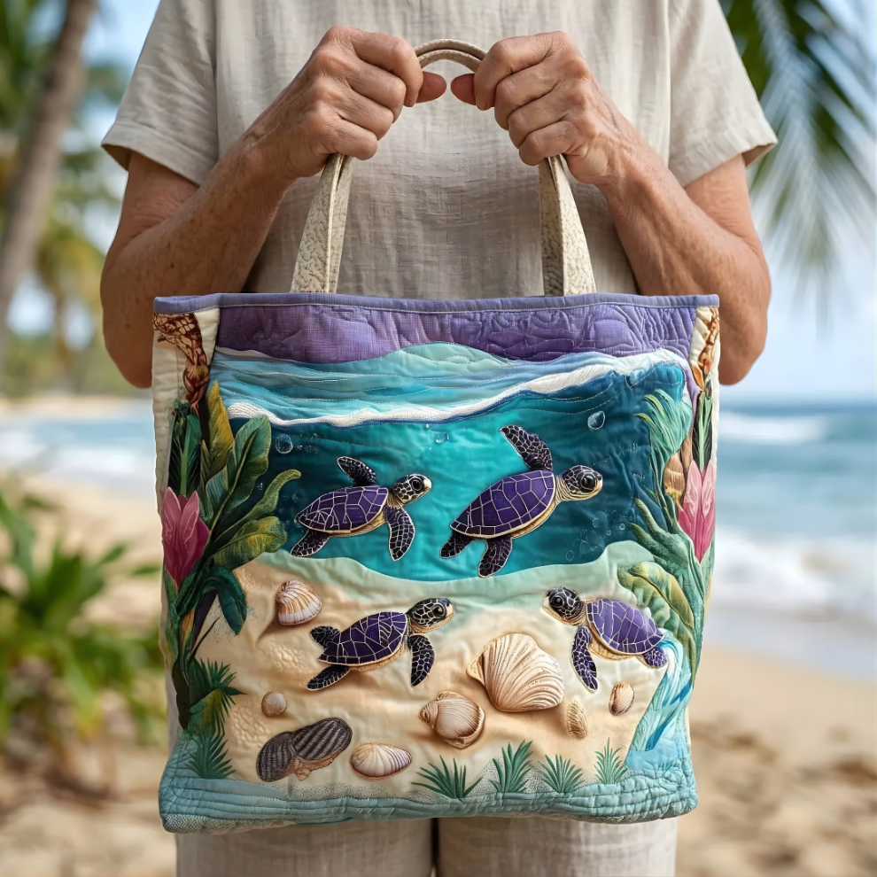 Ocean Turtle Quilted Tote