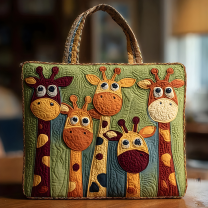 Giraffe Parade Quilted Tote
