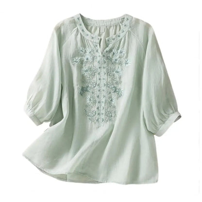 Sophie Embroidered Cotton Blouse