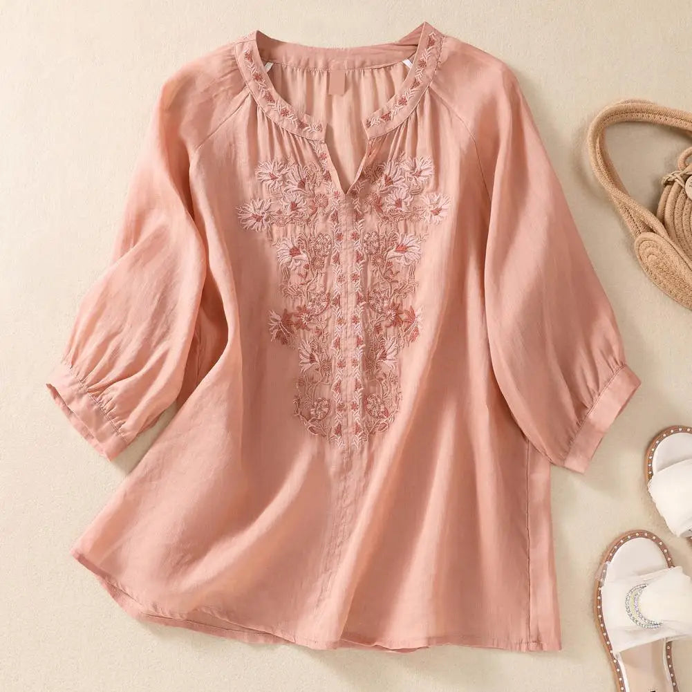Sophie Embroidered Cotton Blouse