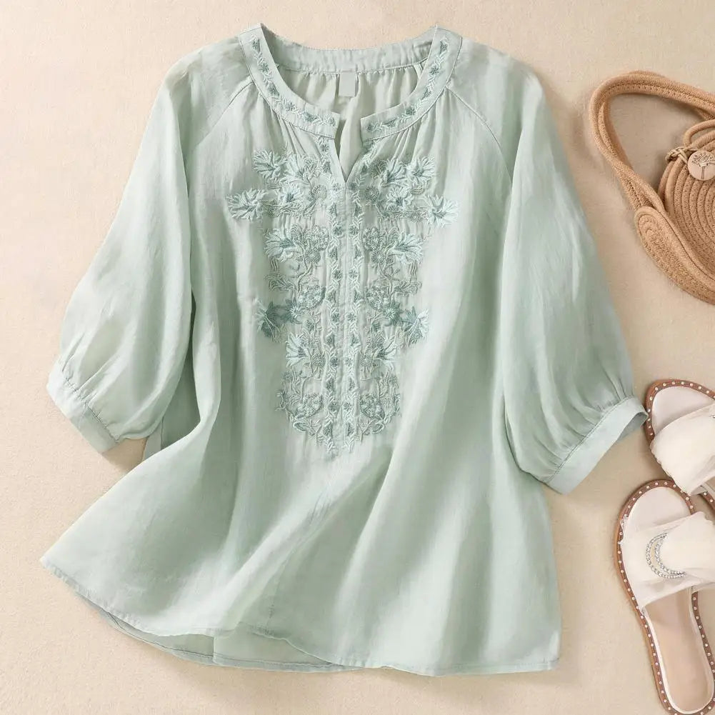 Sophie Embroidered Cotton Blouse