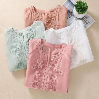Sophie Embroidered Cotton Blouse