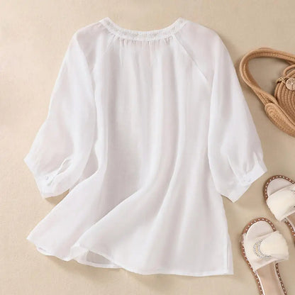 Sophie Embroidered Cotton Blouse