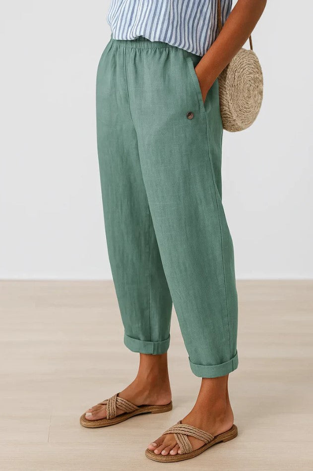 Romina Linen-Cotton Trousers