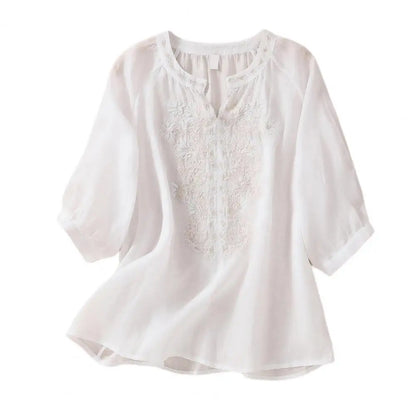 Sophie Embroidered Cotton Blouse