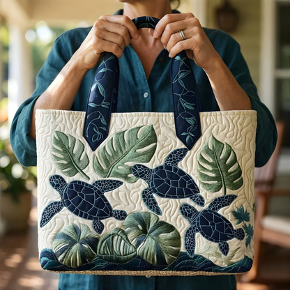 Tropical Sea Turtle Quilted Tote