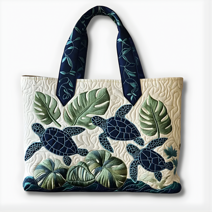 Tropical Sea Turtle Quilted Tote