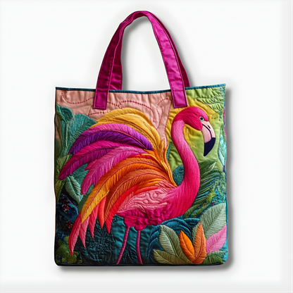 Tropical Flamingo Quilted Tote