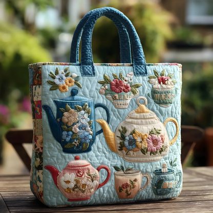 Vintage Floral Quilted Tote