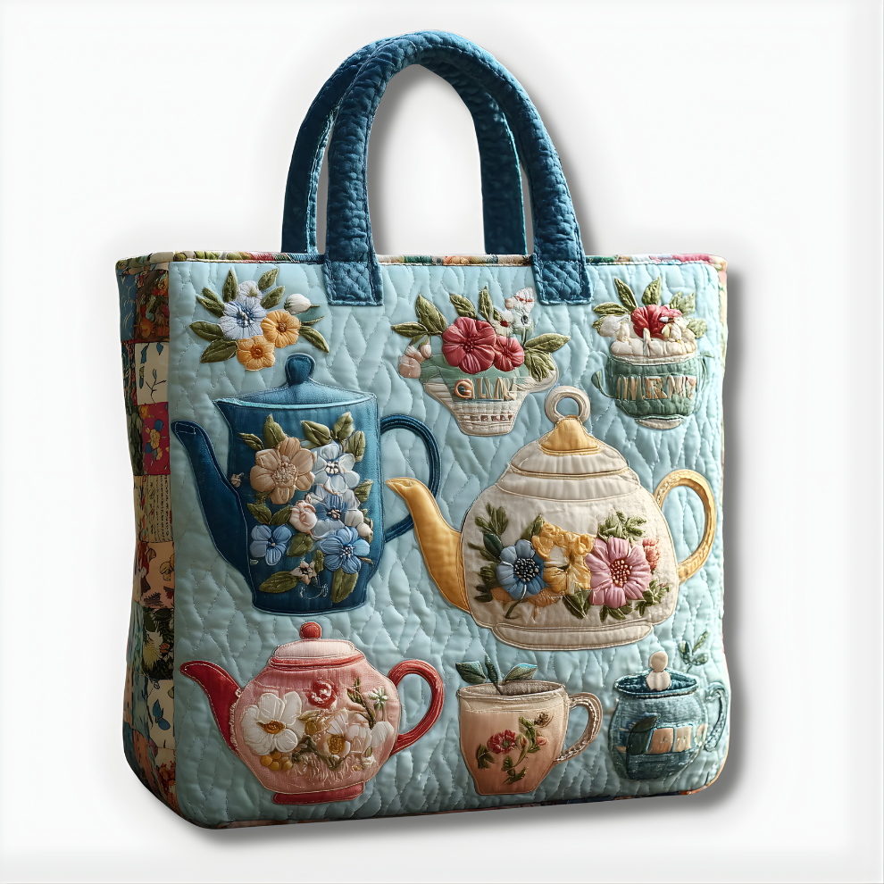 Vintage Floral Quilted Tote