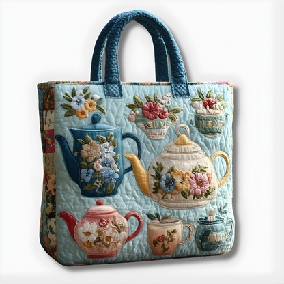 Vintage Floral Quilted Tote