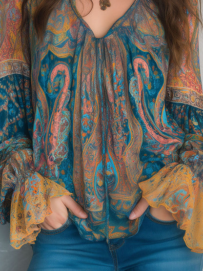 Selah Paisley Chiffon Blouse