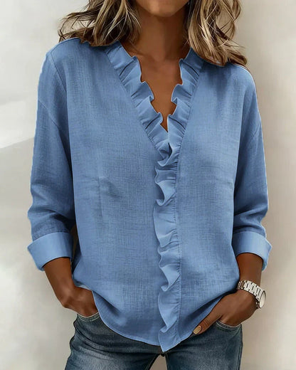 Lottie Ruffle V-Neck Blouse