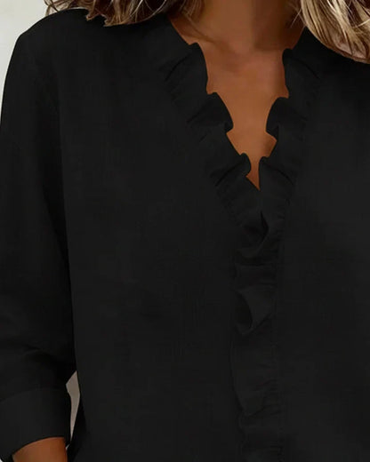 Lottie Ruffle V-Neck Blouse