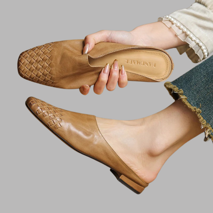 Mila Leather Slip-On Mules