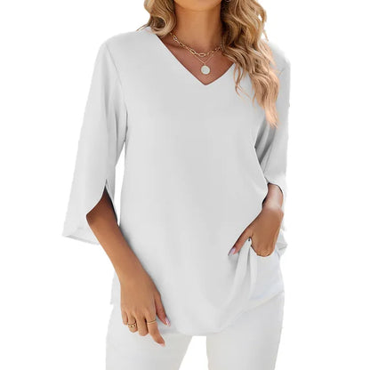 Jadzia Relaxed V-Neck Blouse