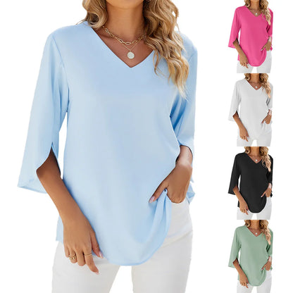Jadzia Relaxed V-Neck Blouse