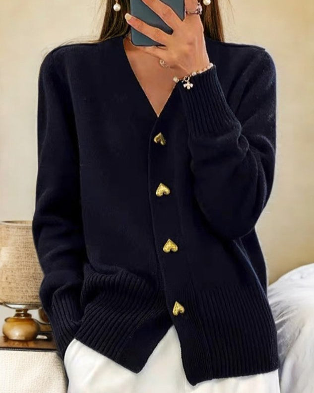 Liorah Heart Button Cardigan