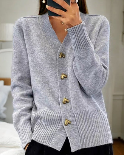 Liorah Heart Button Cardigan