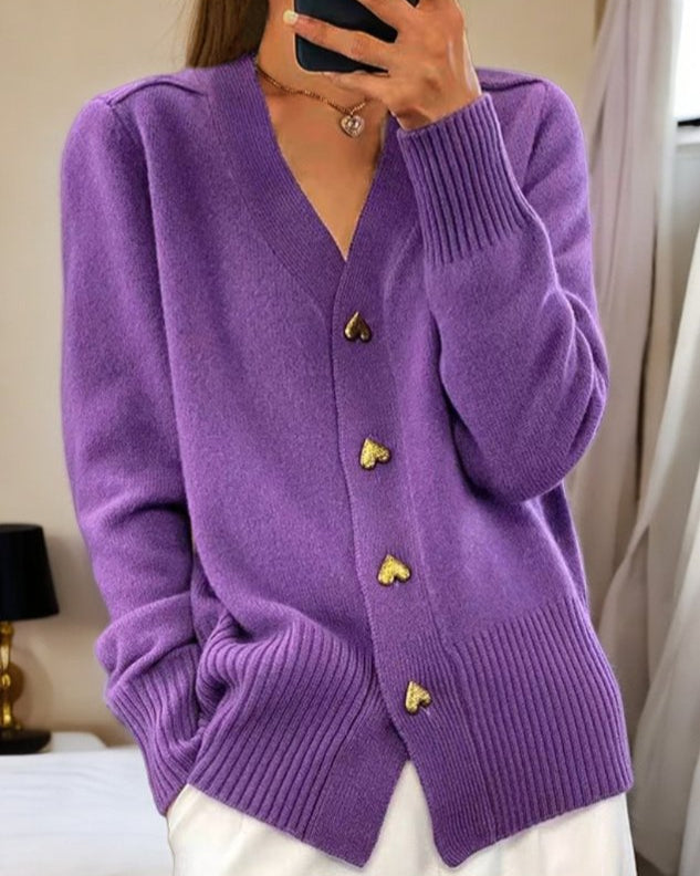 Liorah Heart Button Cardigan