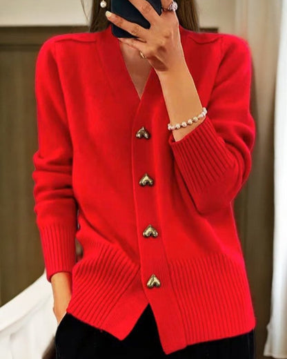 Liorah Heart Button Cardigan